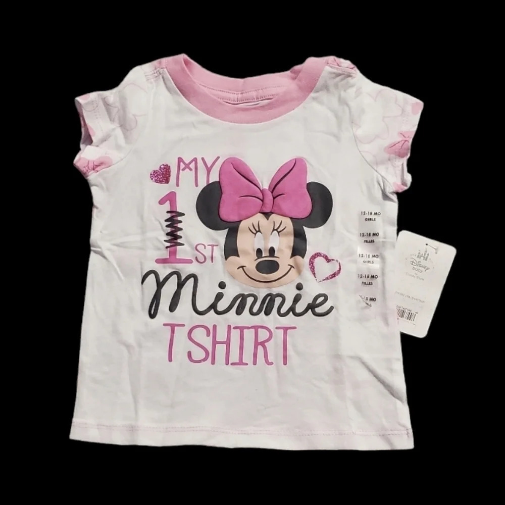 NWT Disney Store Baby Girl My First Minnie Tee Shirt 12M - 18M